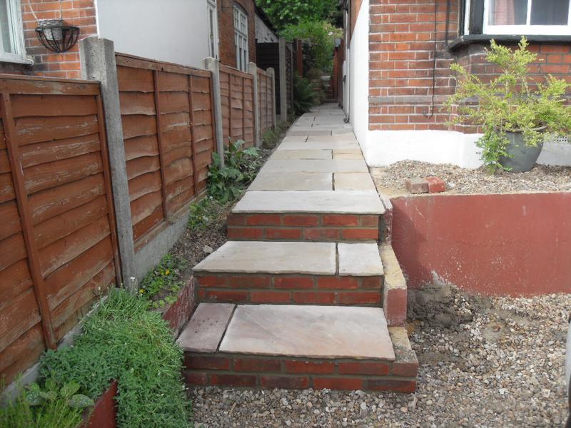 Front steps and the path past our front door