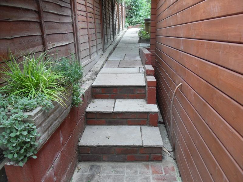 Steps beside the cabin