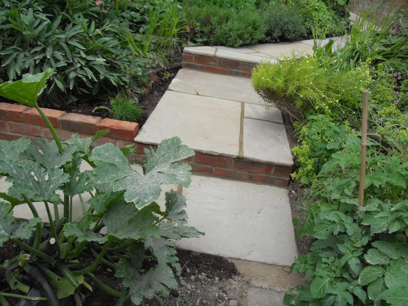 Steps past the veg plot