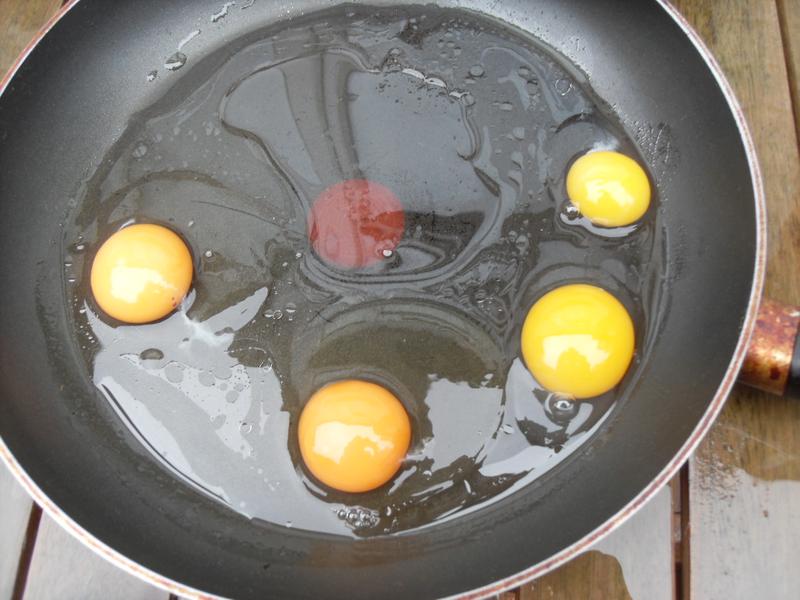 Eggs in a pan